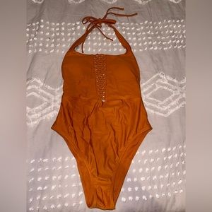 Aerie Orange One Piece Medium